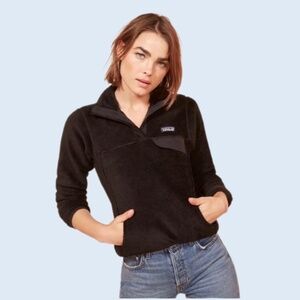 Patagonia Re-Tool Snap-T Fleece Pullover Black Sz S Women’s